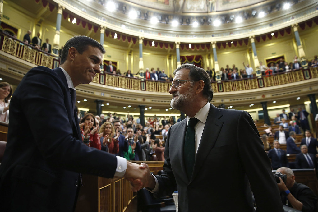Moción de censura España. Pedro Sanchez Mariano Rajoy